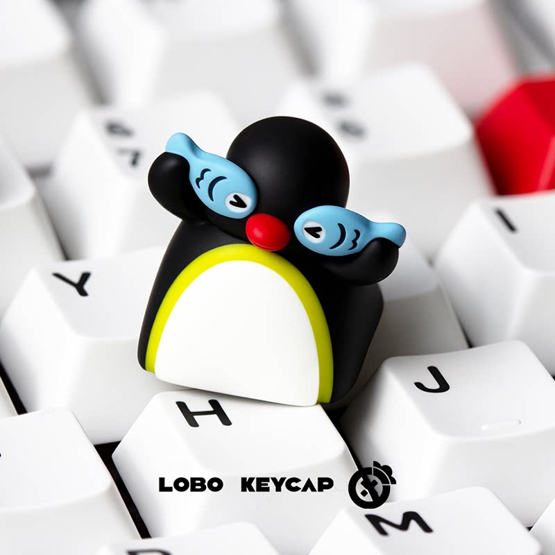 Cartoon Pingu-afbeelding Tweed - Keycap Artisan Anime recensie en prijs
